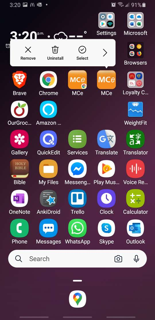 Uninstall on Android Reference